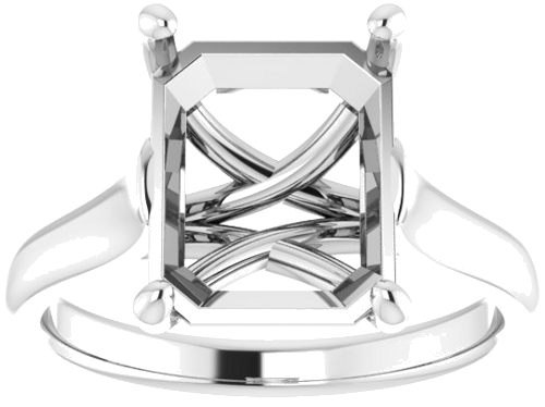 Sužadėtuvių Žiedas „Solitaire“ 585 Baltojo Aukso Emerald 11mm x 9mm (3)