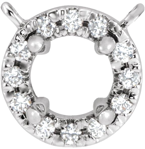 Pakabukas „French-Set Halo-Style“ 585 Baltojo Aukso Round 5mm (1)