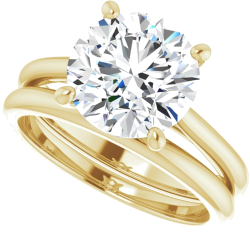 14K Yellow 9.4 mm Round Solitaire Engagement Ring Mounting (10)
