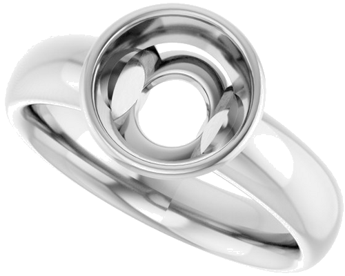 Sužadėtuvių Žiedas „Bezel-Set Solitaire“ 585 Baltojo Aukso Round 8mm (5)