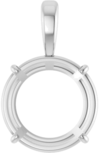 Sterling Silver 16 mm Round 4-Prong Pendant Mounting (1)