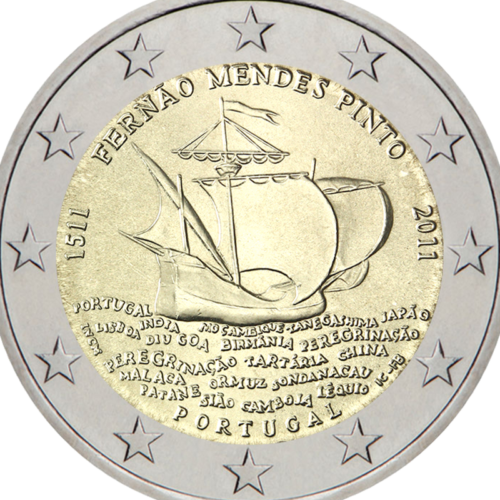 2011 Portugalija Fernao Mendes Pinto 2 eurų moneta (2)