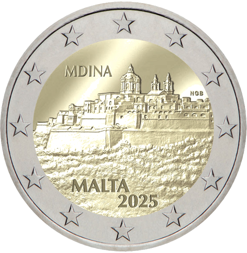 2025 Мальта набор евро монет с 2 евро монетой Mdina BU (3)