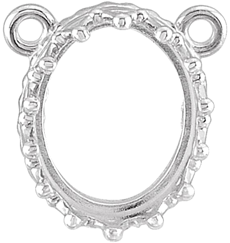 Pakabukas „Cabochon Crown“ 585 Baltojo Aukso Oval 8mm x 6mm (1)