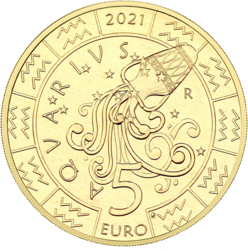 2021 Sanmarīno Ūdensvīrs (Zodiaks) 5 eiro monēta (1)