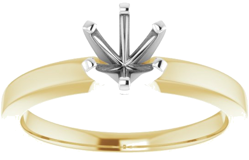 14K Yellow White 5.5 mm Round Solitaire Engagement Ring Mounting (3)