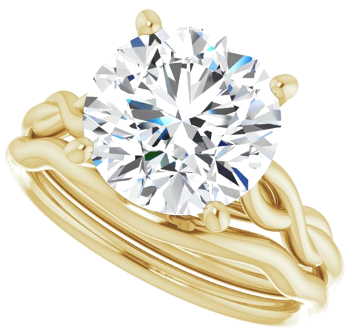 14K Yellow  10 mm Round Solitaire Engagement Ring Mounting (10)