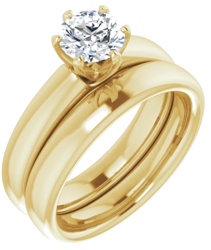 14K Yellow 6 mm Round Engagement Ring Mounting (6)
