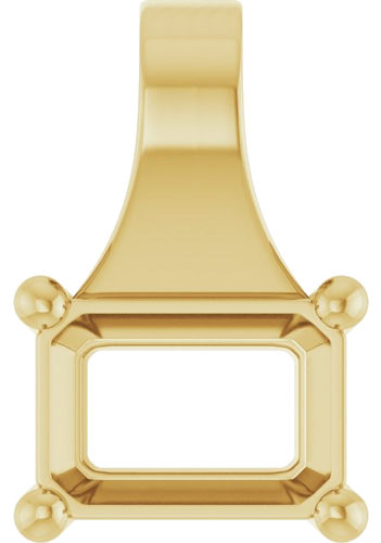 Pakabukas „Solitaire“ 585 Geltonojo Aukso Emerald 7mm x 5mm (1)