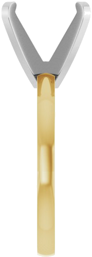 14K Yellow White 11 mm Round 4-Prong Engagement Ring Mounting (4)