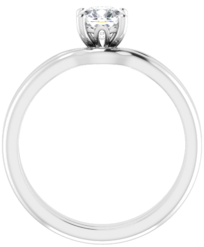 Sužadėtuvių Žiedas „Solitaire“ 585 Baltojo Aukso Cushion 5mm (7)