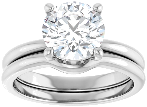 14K White 8 mm Round Solitaire Engagement Ring Mounting (8)