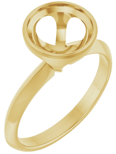 14K Yellow 8.2 mm Round Solitaire Engagement Ring Mounting (1)