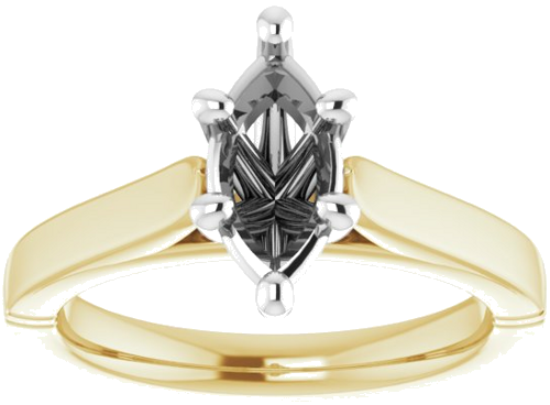 18K Yellow   White 10x5 mm Marquise Engagement Ring Mounting (3)