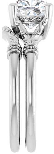 Sužadėtuvių Žiedas „Split Shank“ 750 Baltojo Aukso Cushion 7mm (9)