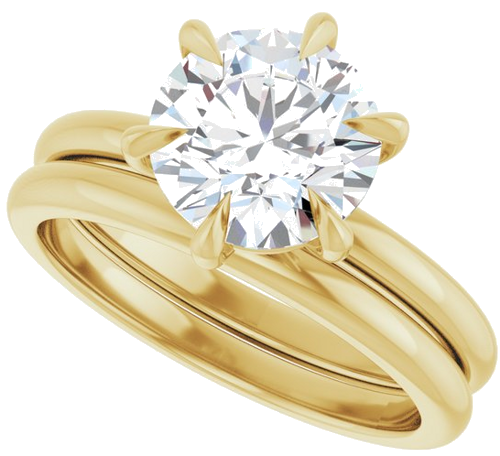 14K Yellow 8.2 mm Round Solitaire Engagement Ring Mounting (10)