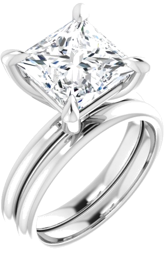 14K White  9x9 mm Square Solitaire Engagement Ring Mounting (6)