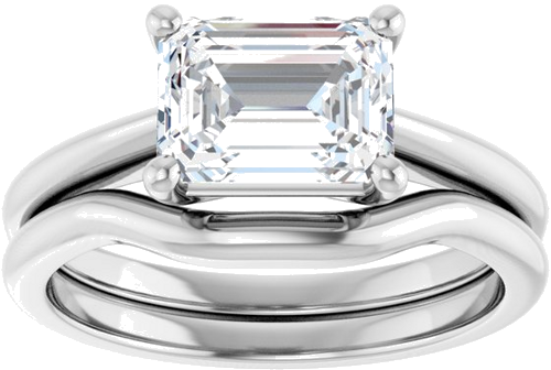 Sužadėtuvių Žiedas „Solitaire“ 585 Baltojo Aukso Emerald 8mm x 6mm (8)