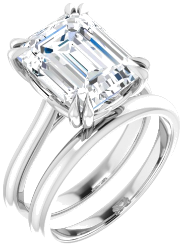 Sužadėtuvių Žiedas „Solitaire“ 950 Platinos Emerald 11mm x 9mm (6)