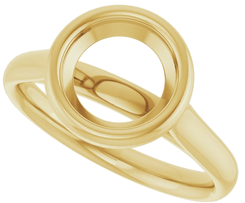 14K Yellow  8 mm Round Solitaire Engagement Ring Mounting (5)