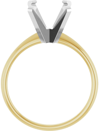 14K Yellow White 10x8 mm Emerald Solitaire Engagement Ring Mounting (2)