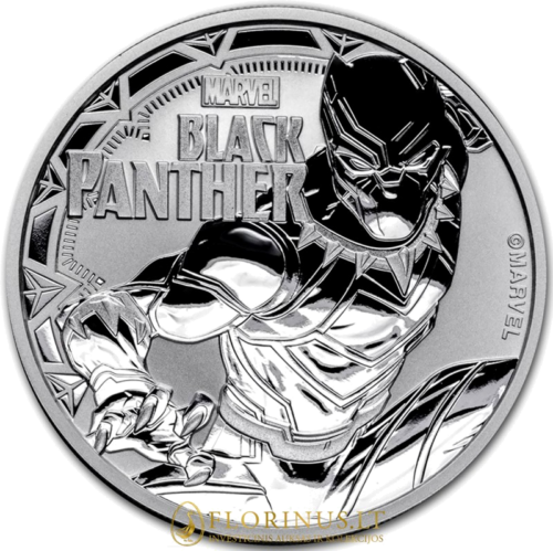 2018 Juodoji Pantera Tuvalu 1 doleris 1 oz sidabrinė moneta (1)