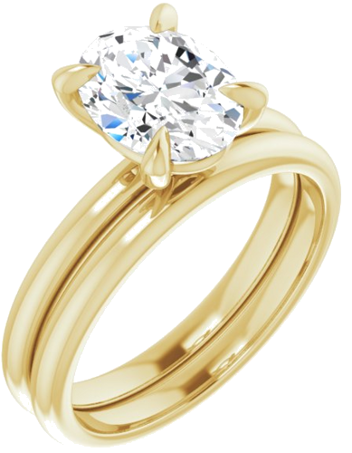 14K Yellow  9x7 mm Oval Solitaire Engagement Ring Mounting (6)