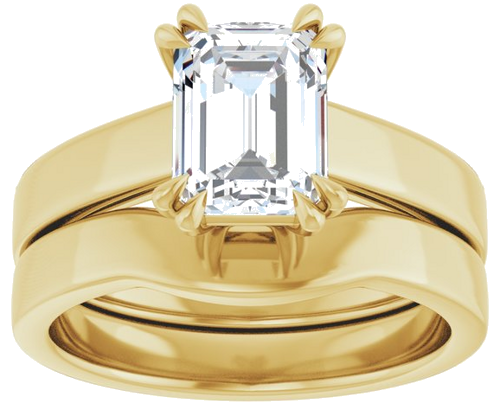 Sužadėtuvių Žiedas „Solitaire“ 585 Geltonojo Aukso Emerald 8mm x 6mm (8)