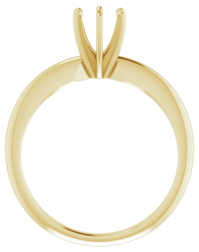 14K Yellow 5-5.3 mm Round 6-Prong Comfort-Fit Solitaire Ring Mounting (2)