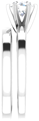 Sužadėtuvių Žiedas „Solitaire“ 585 Baltojo Aukso Round 5.8mm (9)