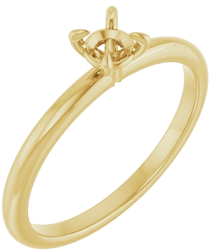 Sužadėtuvių Žiedas „Solitaire“ 585 Geltonojo Aukso Round 4.1mm (1)