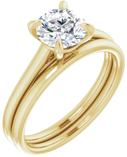 18K Yellow  6.5 mm Round Solitaire Engagement Ring Mounting (6)