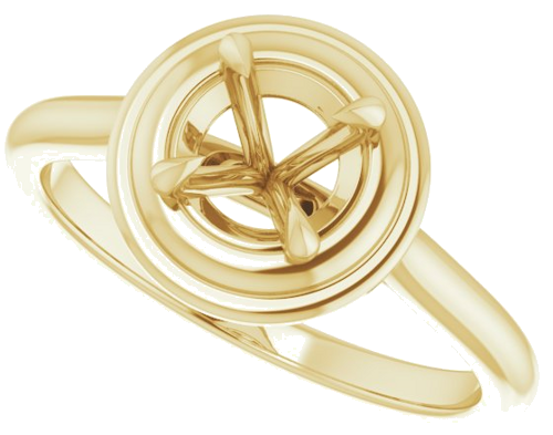 14K Yellow 5.8 mm Round Solitaire Engagement Ring Mounting (5)