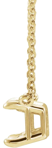 14K Yellow 7x5 mm Emerald Claw Prong 18  Necklace Mounting (2)