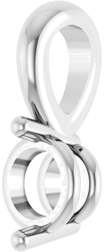 14K White 4 mm Round 2-Prong Basket Pendant Mounting (2)