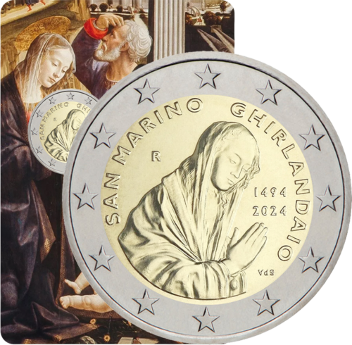 2024 San Marino Domenico Ghirlandaio 2 Euro BU Coin in Card (1)