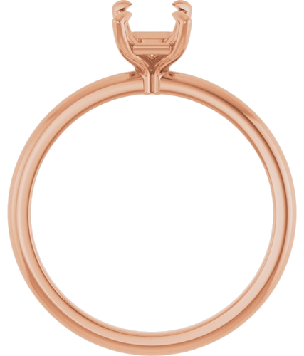 14K Rose  7x5 mm Emerald Solitaire Engagement Ring Mounting (2)