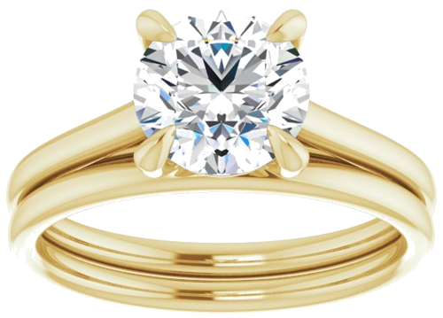 18K Yellow  7.4 mm Round Solitaire Engagement Ring Mounting (8)