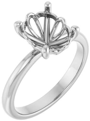 Sužadėtuvių Žiedas „Solitaire“ 585 Baltojo Aukso Oval 10mm x 8mm (1)