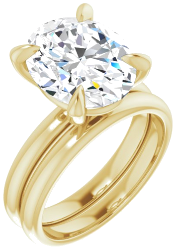 14K Yellow  12x10 mm Oval Solitaire Engagement Ring Mounting (6)