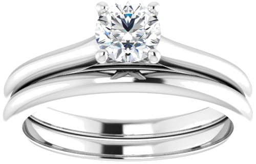 14K White 4.8 mm Round Solitaire Engagement Ring Mounting (8)