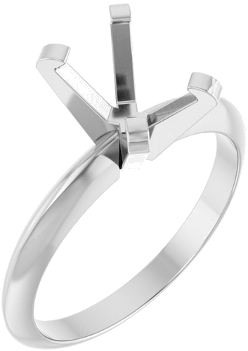 14K White 7x5 mm Emerald Solitaire Engagement Ring Mounting (1)