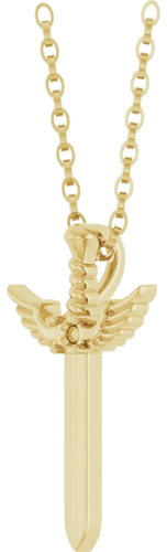 14K Yellow 2 mm Round Dagger 18  Necklace Mounting (2)