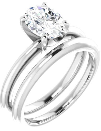 Sužadėtuvių Žiedas „Solitaire“ 950 Platinos Oval 8mm x 6mm (6)