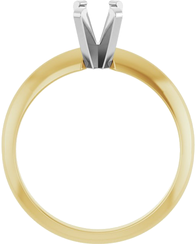 14K Yellow White 6.2x4.2 mm Emerald Solitaire Engagement Ring Mounting (2)