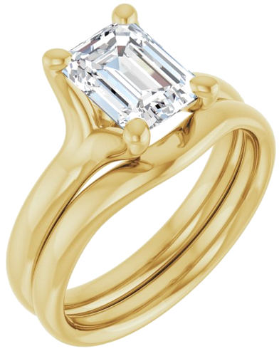 Sužadėtuvių Žiedas „Solitaire“ 14k yellow gold Emerald 8mm x 6mm (6)