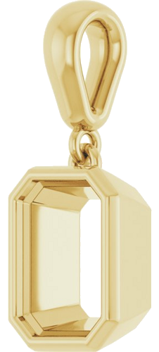 14K Yellow  8x6 mm Emerald Pendant Mounting (2)