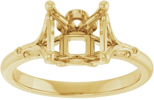 Sužadėtuvių Žiedas „Solitaire“ 585 Geltonojo Aukso Asscher 7mm (3)