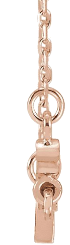 14K Rose 2 mm Round Sideways Cross 16-18  Necklace Mounting (2)