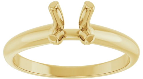 14K Yellow 6.5 mm Round Solitaire Engagement Ring Mounting (3)